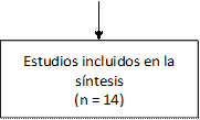 Estudios incluidos en la síntesis
(n = 14)
